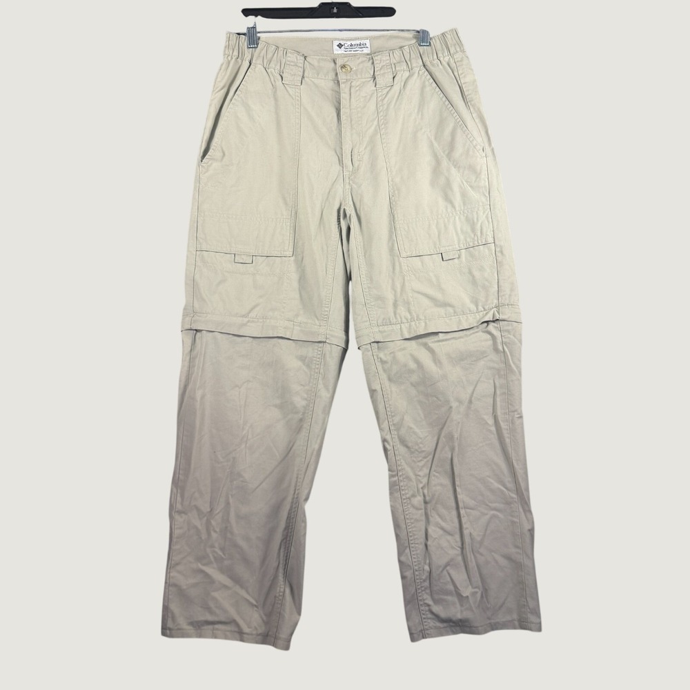 Columbia Women's M/L Chino Roll-up Cargo Pants Tan Adjustable Length Outdoor